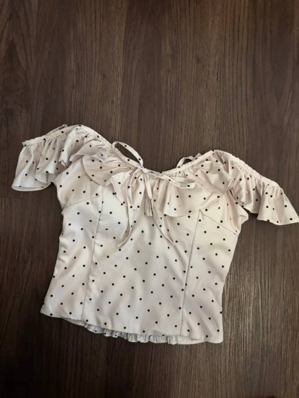 Polka Dot Off Shoulder Top